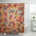thumbnail image 1 of KSADK Red Color Grunge Colorful Flowers Pattern Vintage Style Orange Retro Boho Daisy Shower Curtain 66x72 inch, 1 of 1