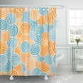 thumbnail image 1 of KSADK Retro Funky Style Orange and Blue 70S Happy Funny Abstract Fun Artistic Circles Shower Curtain 66x72 inch, 1 of 1