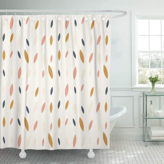 KSADK Simple Leaves and Worn Out Retro Scandinavian Vintage Style Design Bathroom Shower Curtain 60x72 inch