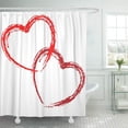 thumbnail image 1 of KSADK Sketch of Couple Red Outlined Hearts for Wedding Valentine Day Romantic Love Shower Curtain Bath Curtain 66x72 inch, 1 of 1