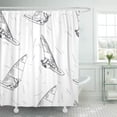 thumbnail image 1 of KSADK Surfboard with Windsurfers On The Sea Summer Vacation in Sketch Style Drawn Shower Curtain Bath Curtain 66x72 inch, 1 of 1