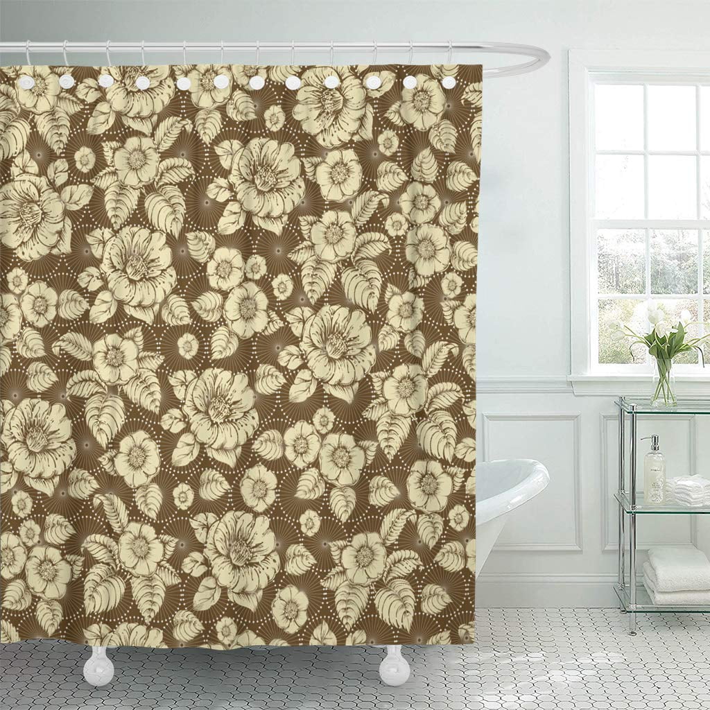 KSADK Toile Floral Flower Retro Bud Contour Craft Drawing Effect Shower