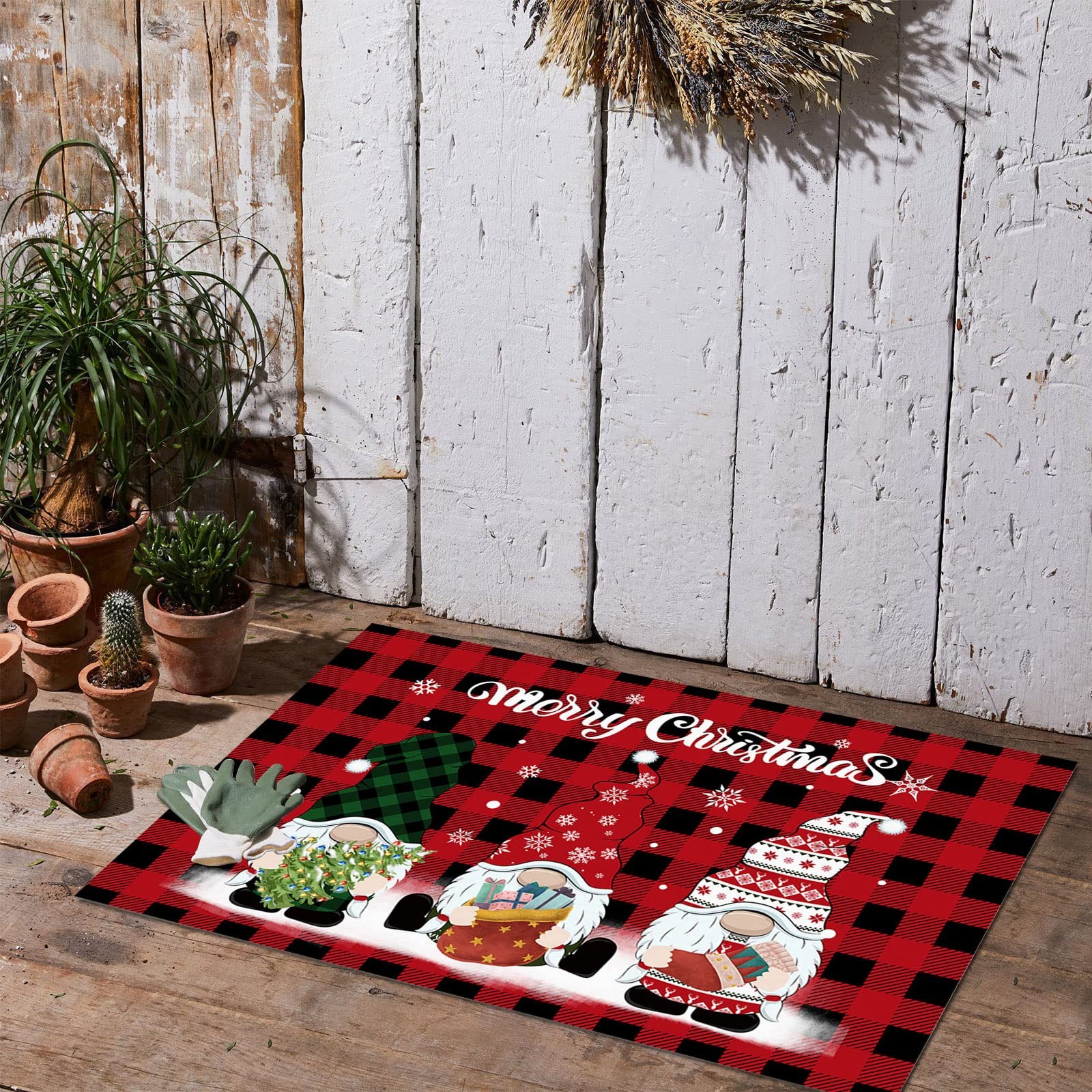 KSCYKKKD Christmas Festival Decoration Front Door Carpet Indoor Outdoor