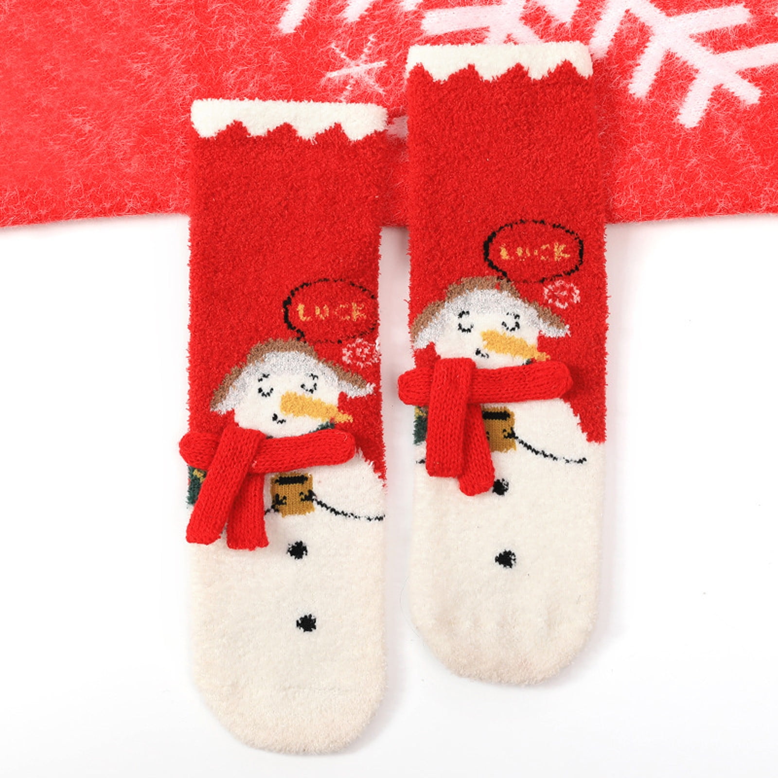 KSCYKKKD Coral Velvet Children's Socks Warm Christmas Socks Parent ...