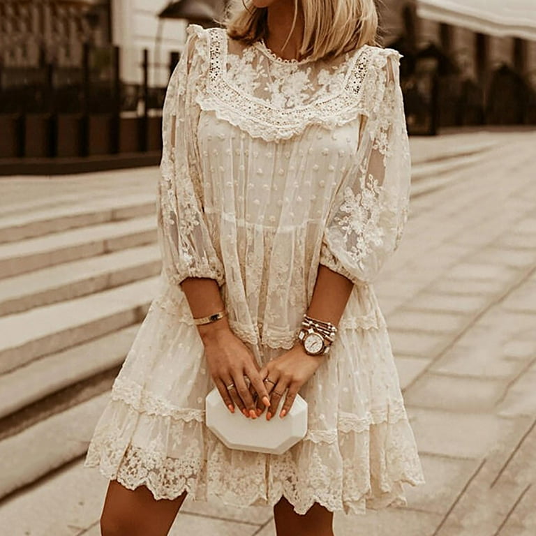 Mid calf shop lace dress