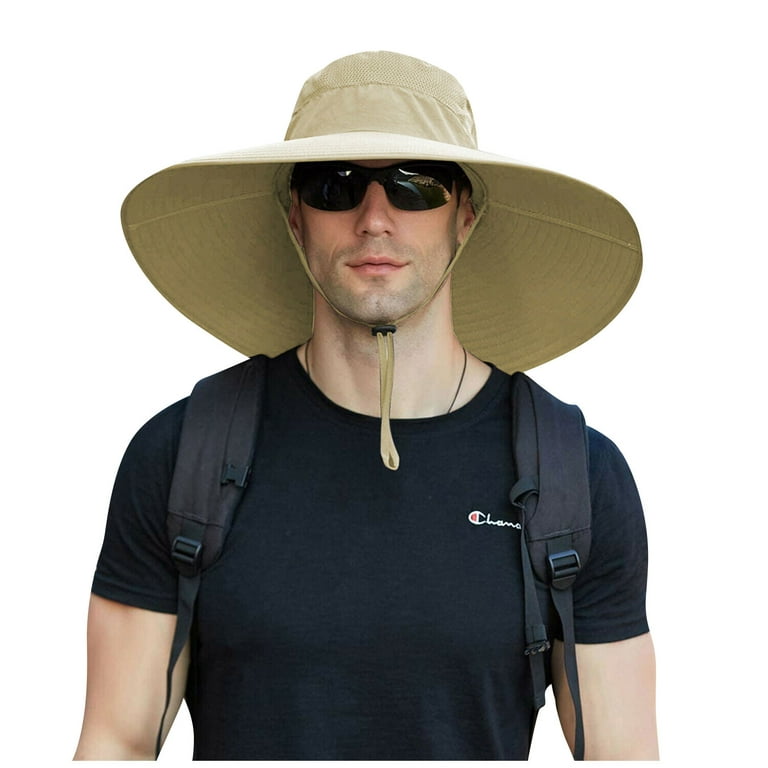 KSCYKKKD Hats for Men Male Bucket Solid Sunshade and Sunscreen Reduced  Price Clearance Gentlemen Hats Khaki One Size 