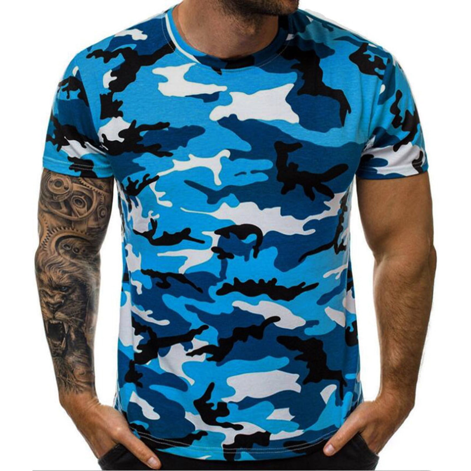 mens blue camo t shirt