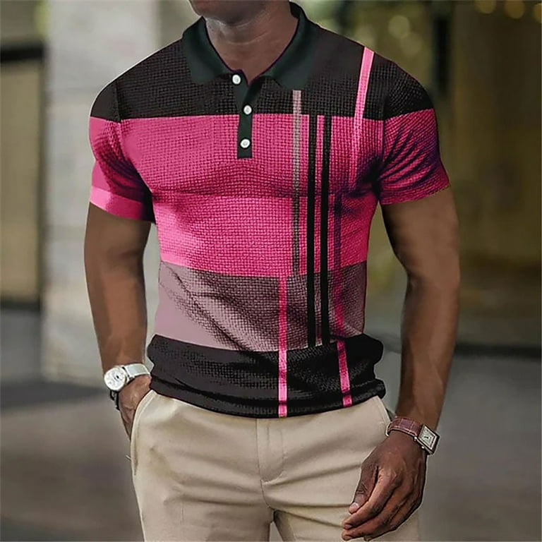 Hot pink men's polo shirt online