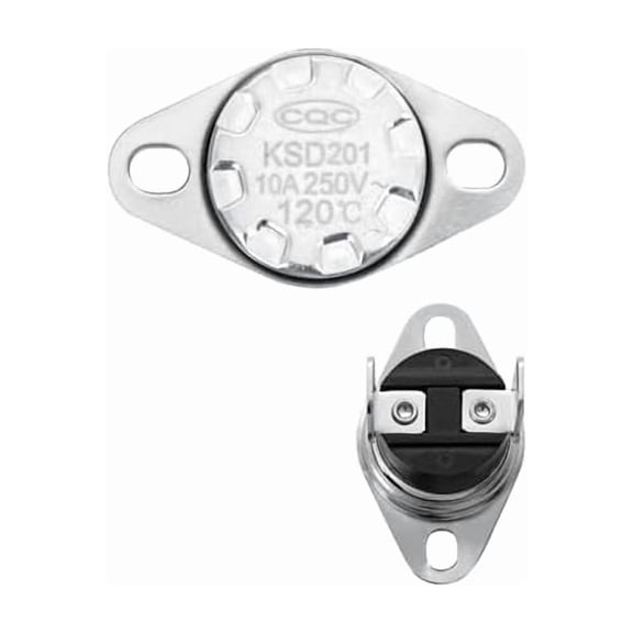KSD201 120 Microwave Thermostat Thermal Fuse Fits for GE Microwave, Universal Normally Closed Thermal Switch Temperature Switch Replacement for Water Heater,Oven,Coffee Maker ETC. (120°C/248°F)