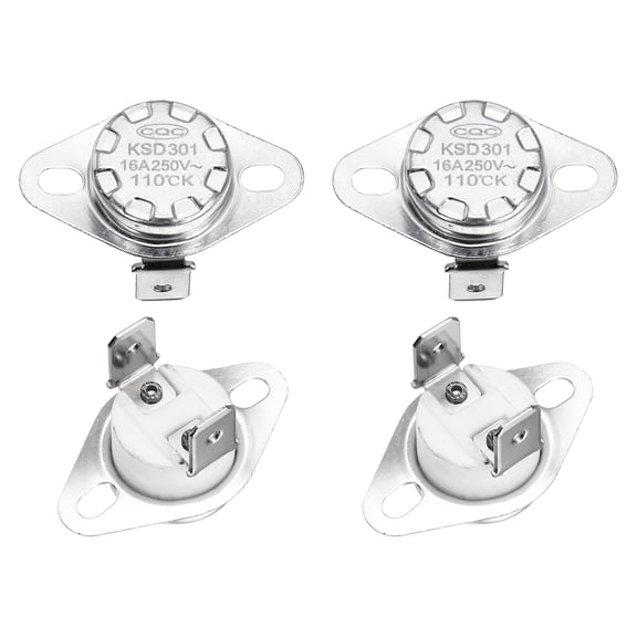KSD301 Thermostat 110℃/230°F 16A  N.O Temperature Switch 4 Pcs