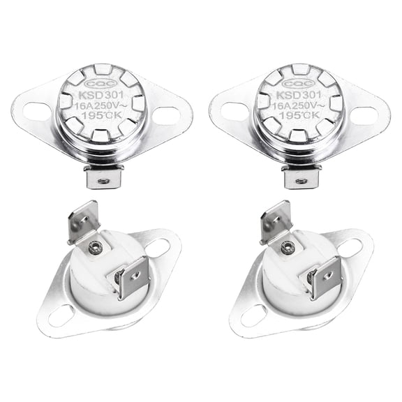 KSD301 Thermostat 195℃/383°F 16A N.O Temperature Switch 4 Pcs