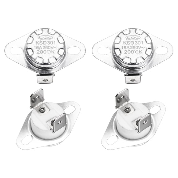 KSD301 Thermostat 200℃/392°F 16A  N.O Temperature Switch 4 Pcs