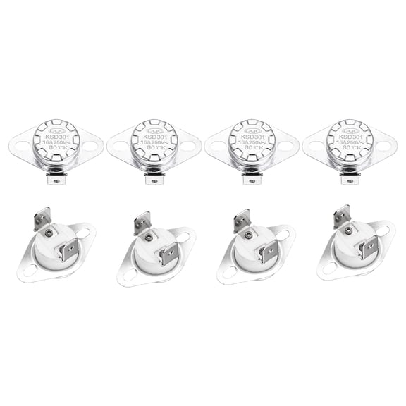KSD301 Thermostat 80℃/176°F 16A  N.O Temperature Switch 8 Pcs
