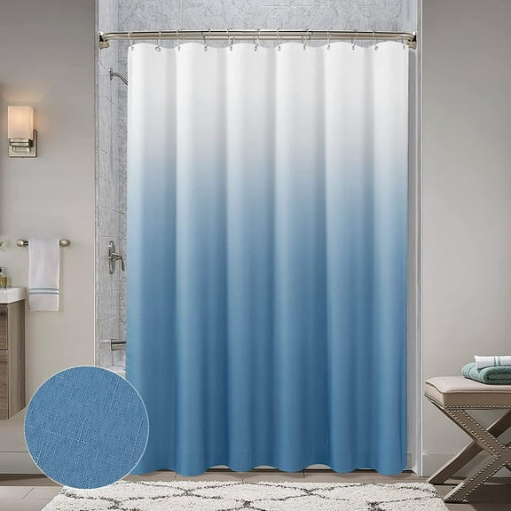 KSEERBABALL Blue Grey Ombre Polyester Shower Curtain, 72" x 72" Waterproof