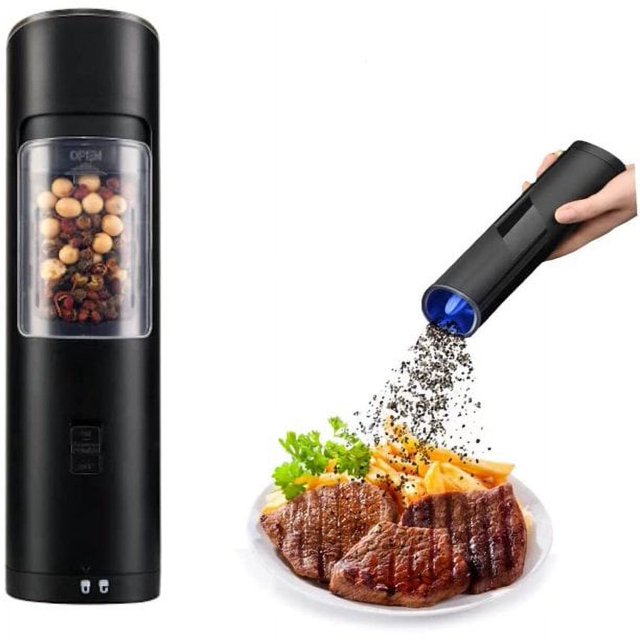 KSENDALO Electric Salt and Pepper Grinder, Battery Powered Pepper