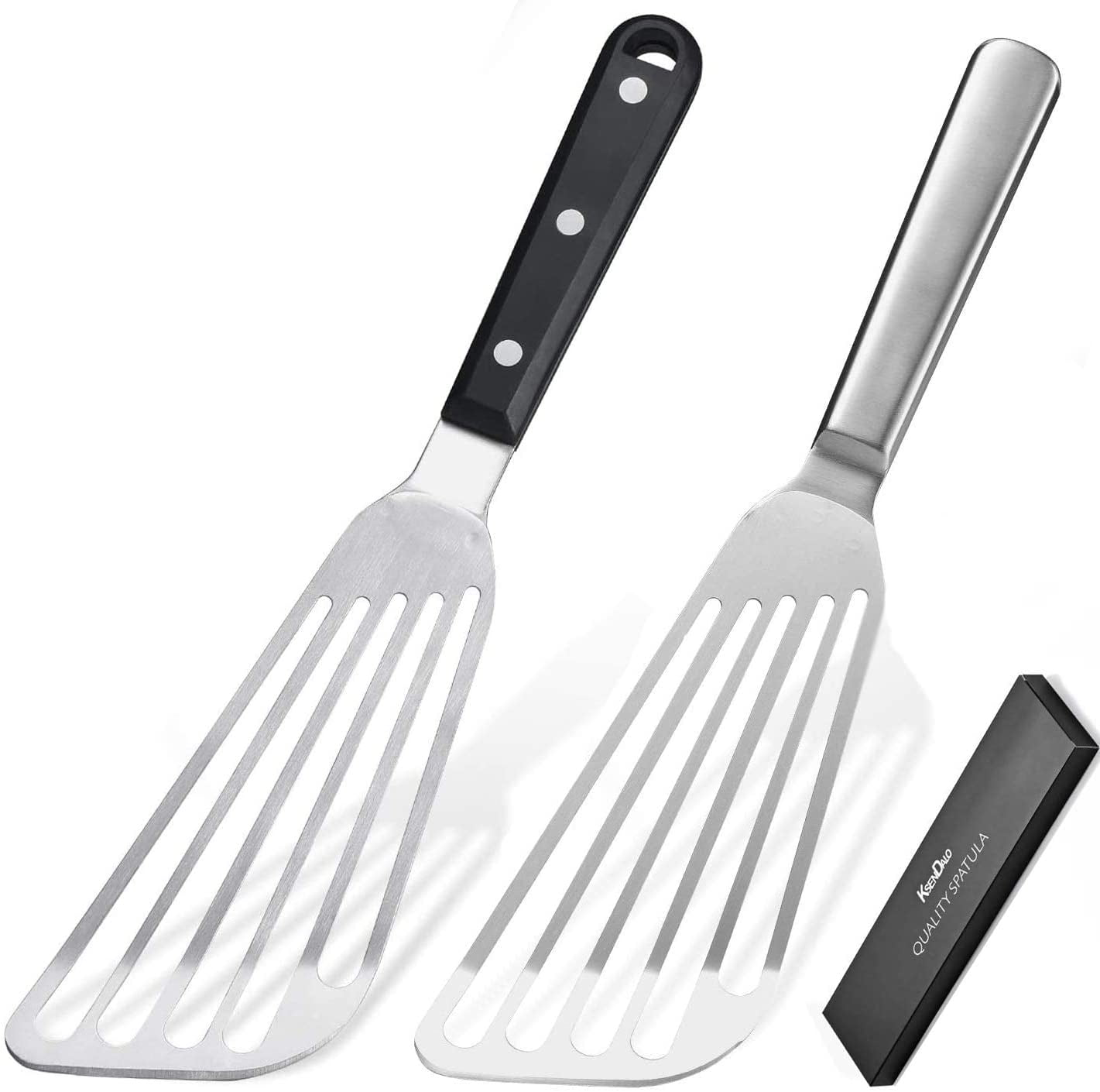 KSENDALO Stainless Steel Fish Spatula, Versatile Metal Cooking and Egg  Turner, Slotted Offset Pancak…See more KSENDALO Stainless Steel Fish  Spatula