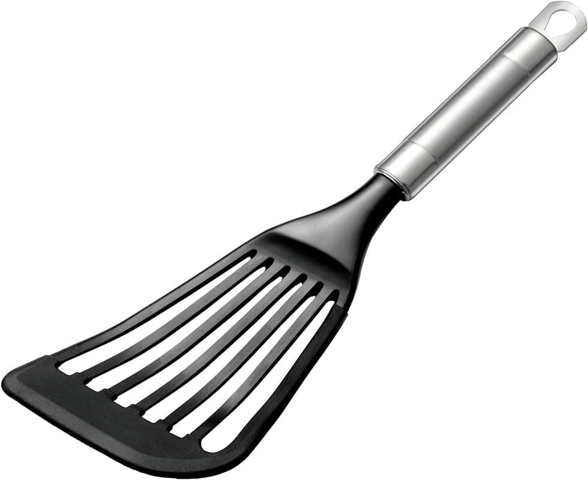 KSENDALO Fish Spatula Non Stick, Spatula for Nonstick Cookware, Silicone Wrapped Slotted Spatula