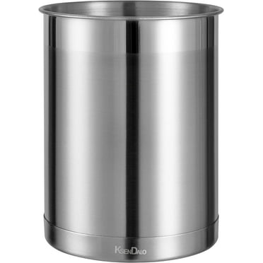 KSENDALO Utensil Holder for Countertop, 6.6inch Stainless Steel Utensil Crock  for Spatulas, Spoons Tongs, Cooking Utensil Organizer for Kitchen