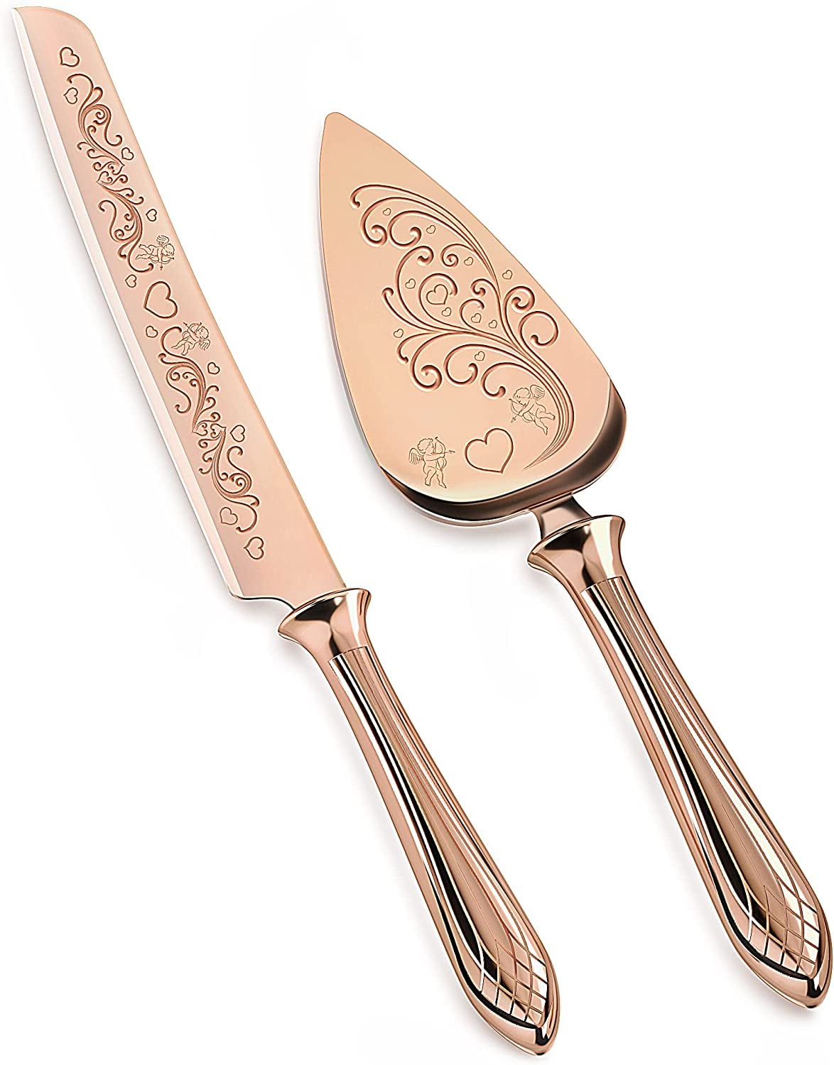 KSENDALO Wedding Cake Cutter Set Stainless Cake Server for