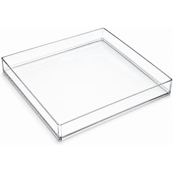 KSESTOR Champagne Tower Drip Tray, 17x17 Inch Clear Plastic Base for Weddings