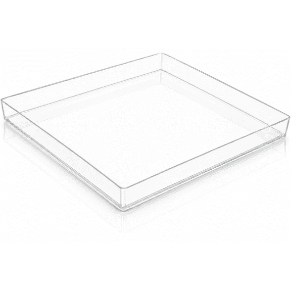 KSESTOR Champagne Tower Drip Tray, 17x17 Inch Clear Plastic Base for Weddings