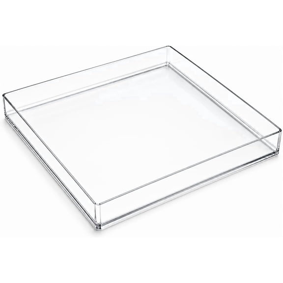 KSESTOR Champagne Tower Drip Tray, 17x17 Inch Clear Plastic Base for Weddings