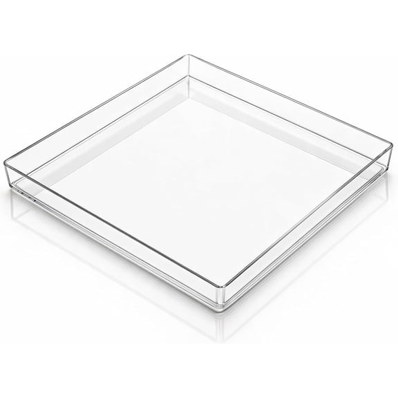 KSESTOR Champagne Tower Drip Tray, 17x17 Inch Clear Plastic Base for Weddings