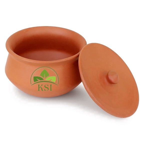 KSI Unglazed Mud Clay Pot for Thick Curd Making | Self-Cooling Raw Clay Handi | Natural Dahi Preserving Pot | Traditional Indian Clay Pot for Curd | Eco-Friendly, Handcrafted Clay Storage Pot |700ml
