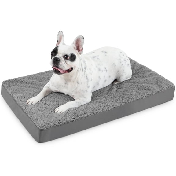 KSIIA 23in Dog Bed for Small Dog Orthopedic Crate Bed with Removable Washable Cover Egg-Crate Foam, Dark Grey