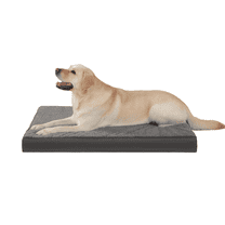 KSIIA 35in Dog Bed for Large Dog Orthopedic Crate Bed with Removable Washable Cover Egg-Crate Foam, Dark Grey
