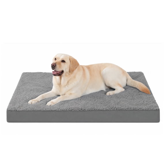 KSIIA 41in Dog Bed for XLarge Dog Orthopedic Crate Bed with Removable Washable Cover Egg-Crate Foam, Dark Grey