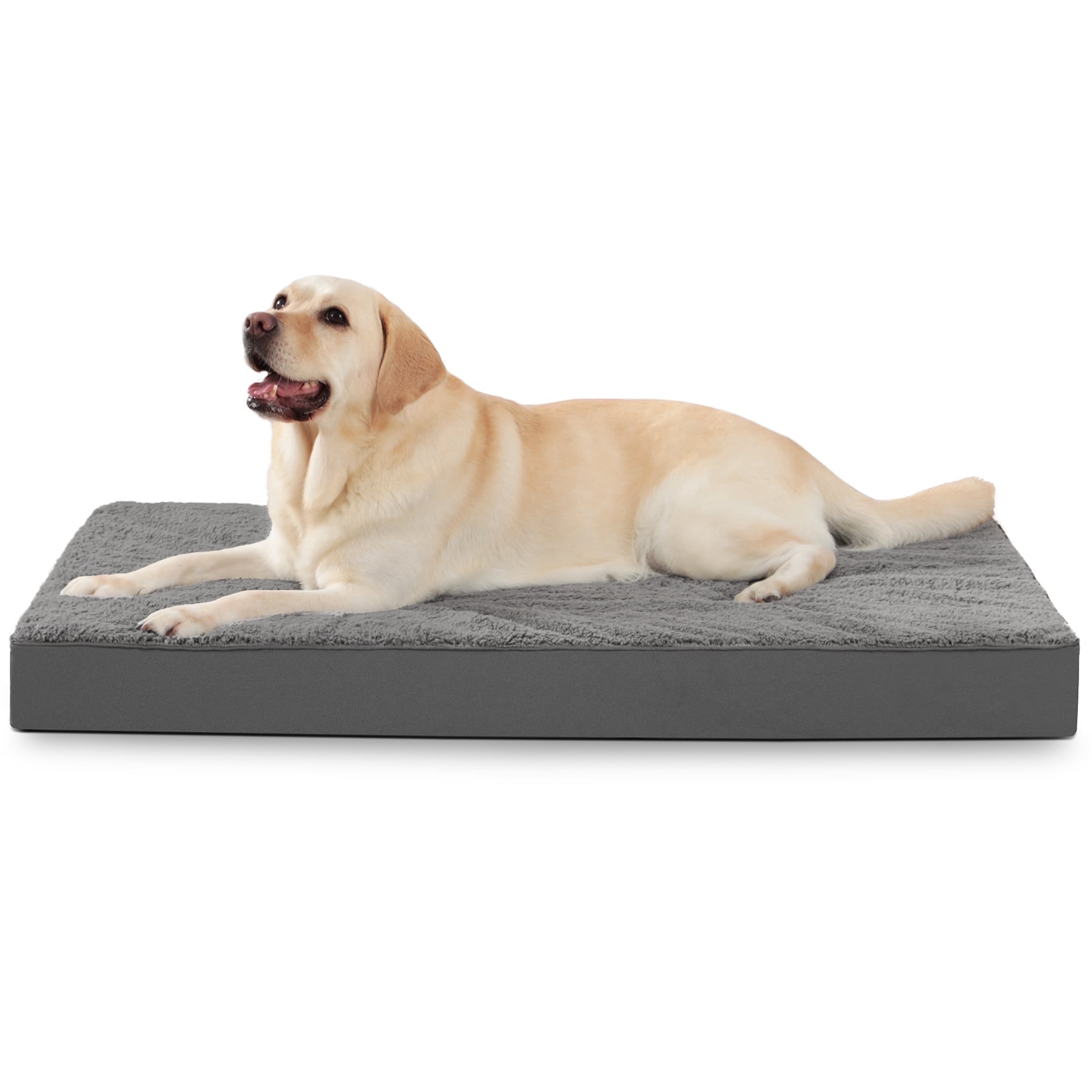 KSIIA 41in Dog Bed for XLarge Dog Orthopedic Crate Bed with Removable Washable Cover Egg-Crate Foam, Dark Grey