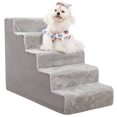 KSIIA Dog Steps for Couch and Sofa,5-Step Pet Stairs for Dogs and Cats Climbing with Non-Slip Bottom and Washable Cover