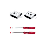 KSIN LEUE 2 Pack Replacement Type C Port for Nintendo Switch, USB C Charging Port Charger Socket Connector Repalcement Repair Kit Accessories for Switch