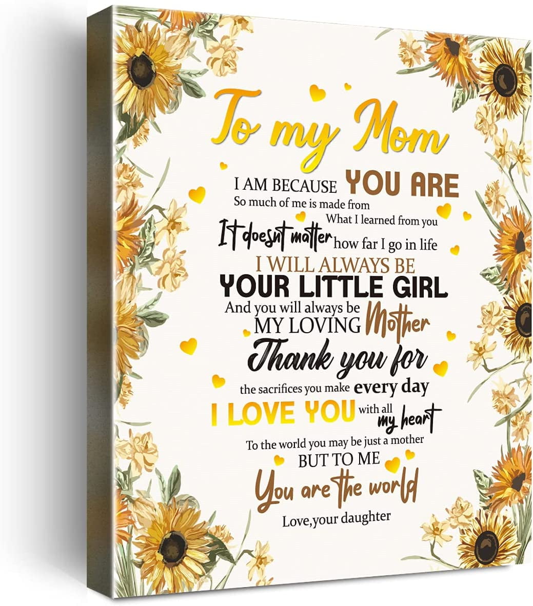 Gifts for Mom -Hangable Canvas Poem Prints Unframed Poster Wall Art for ...