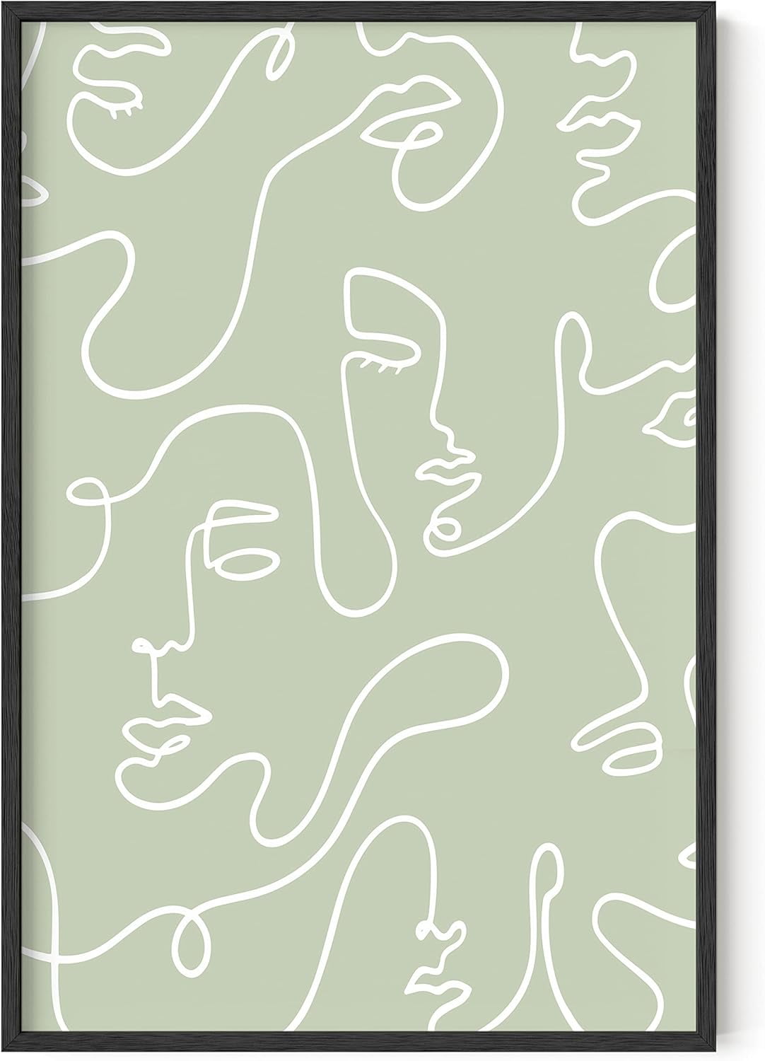 KSIWLine Art Wall Decor Female Figure Wall Art Faces Abstract Poster