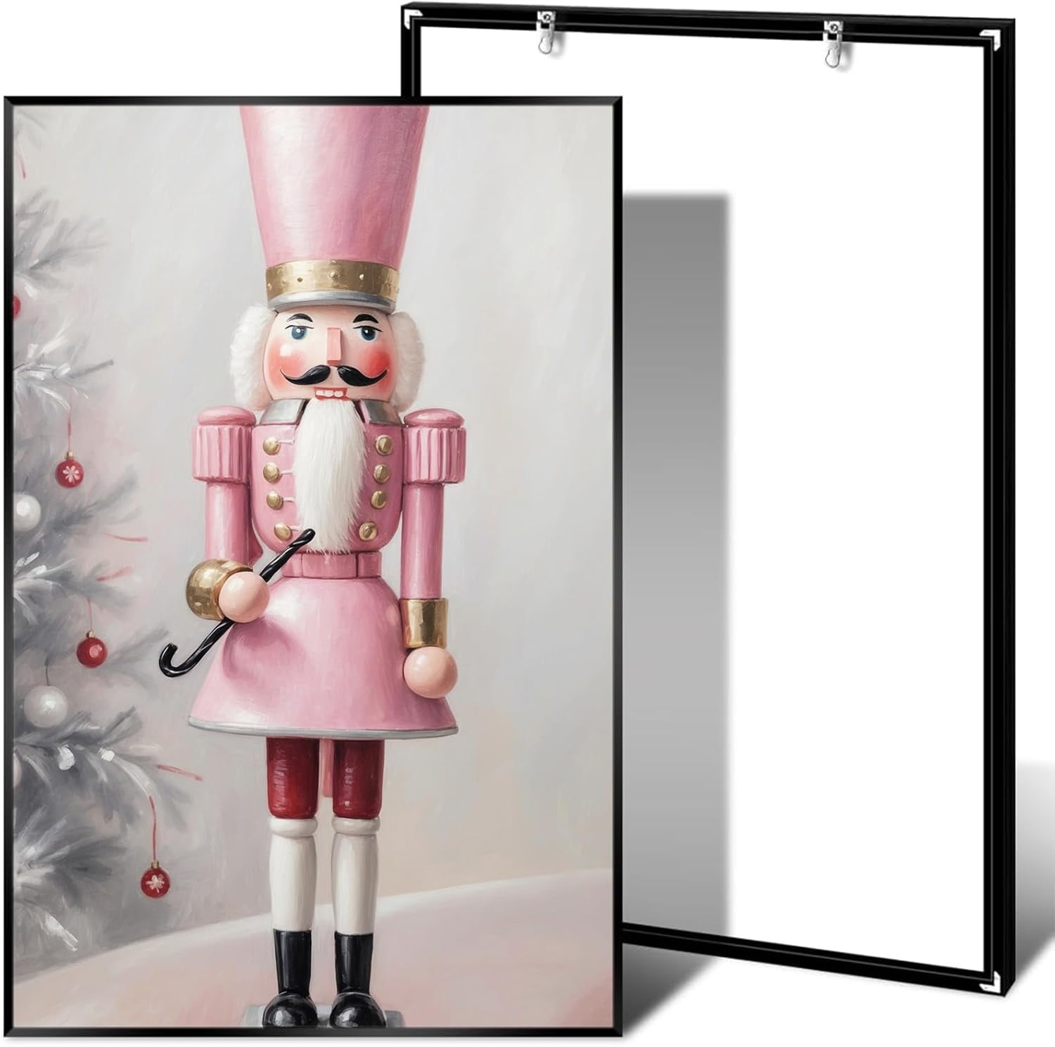 KSIWPink Nutcracker Christmas Wall Painting Print Art Pastel Holiday
