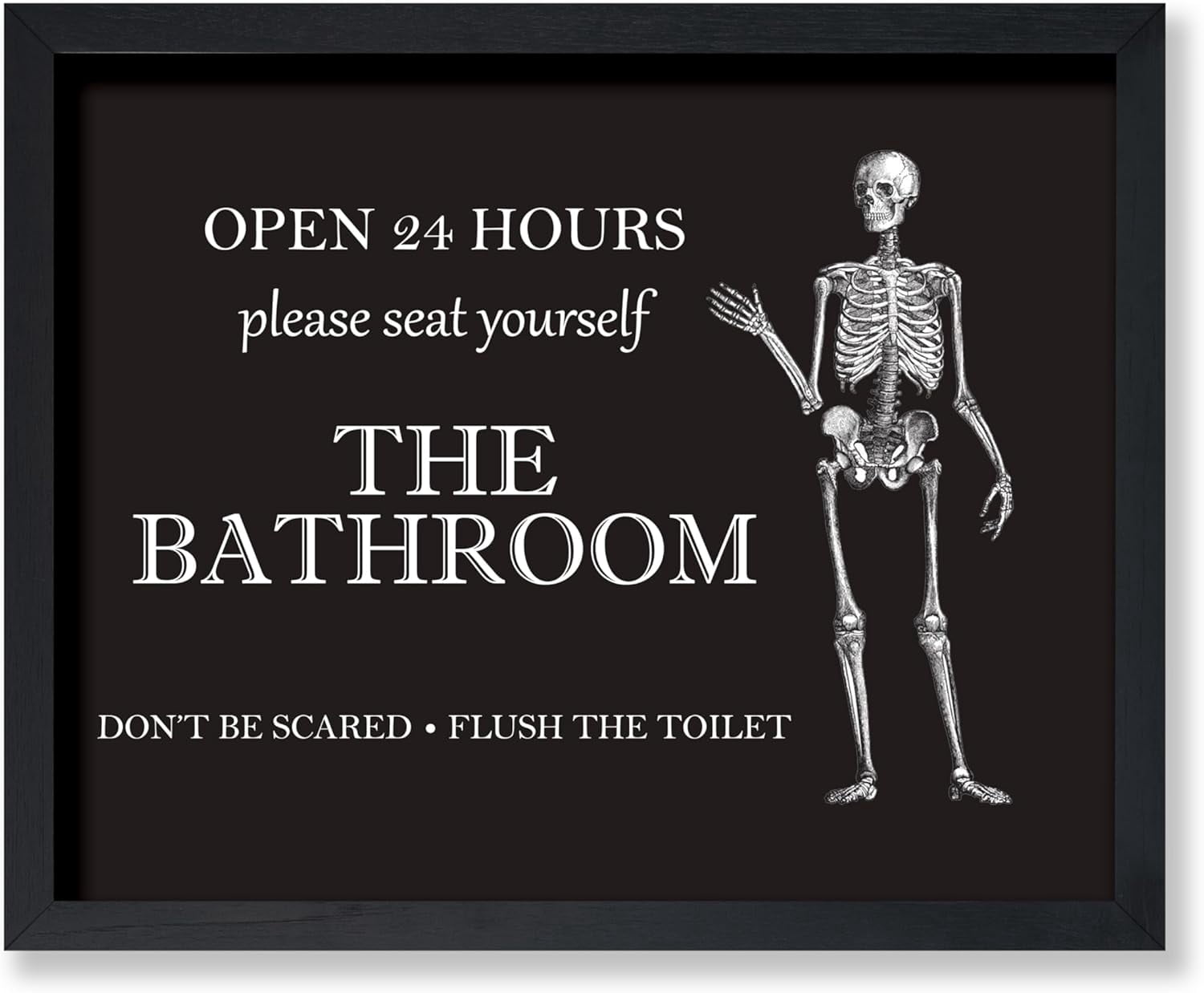 KSIW- The Bathroom Sign Poster - Don't Be Scared Print - Skeleton Art ...