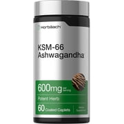 KSM-66 Ashwagandha 600mg | 60 Caplets | Vegan Supplement for Men and Women | by Horbaach