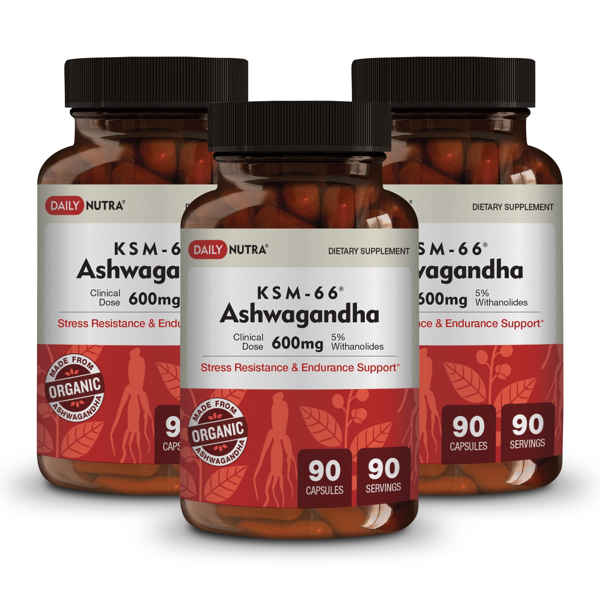 KSM-66 Ashwagandha by DailyNutra - 600mg Organic Root KSM-66 Ashwagandha by DailyNutra - 600mg Organic Root