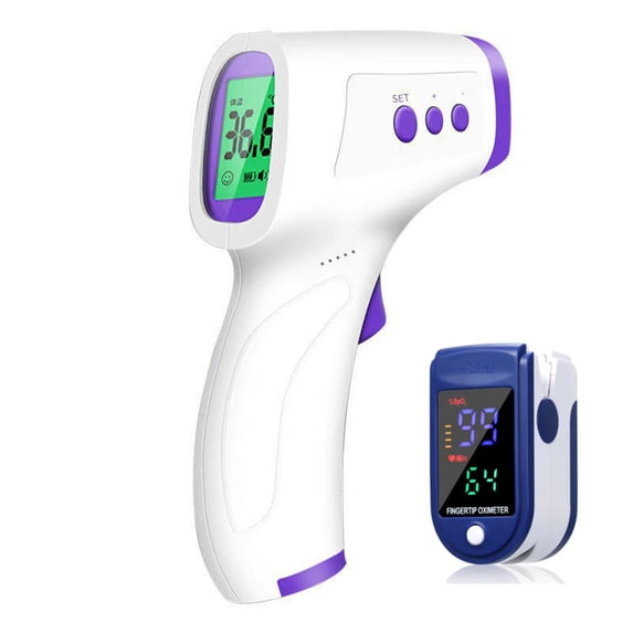 Spo2 Sensor Wireless KSMOVIN 2-Piece Forehead Thermometer and Fingertip Pulse Oximeter Set ...
