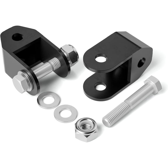 KSP Rear Silverado Shock Extender Compatible with Chevy/GMC Lifting for 2-4" in back, Shock Extension for 1999-2024 Silverado Sierra 1500 2WD/4WD 2-4 inch Rear Lifted, 2PC Black Powder Coated Bracket