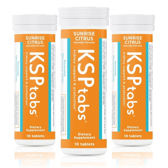 KSPtabs Sunrise Citrus , All-natural Hydration Health Supplement, 3 Pack