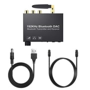 KSRplayer 192kHz Bluetooth Audio Adapter, Wireless Transmitter & Receiver with Digital Optical and Coaxial to Analog RCA/3.5mm Converter for TV and Home Audio