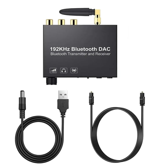 KSRplayer 192kHz Bluetooth Audio Adapter, Wireless Transmitter & Receiver with Digital Optical and Coaxial to Analog RCA/3.5mm Converter for TV and Home Audio