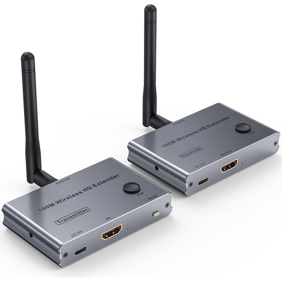 KSRplayer 4K Wireless HDMI Transmitter and Receiver Kit 328ft Long Range Extender for Video Audio Streaming Plug and Play