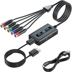 KSRplayer  Component to HDMI Converter with Scaler – YPbPr to HDMI Adapter for PS2, NGC, Xbox, Wii, Includes HDMI & Component Cables, RGB to HDMI for Old Consoles(Female)