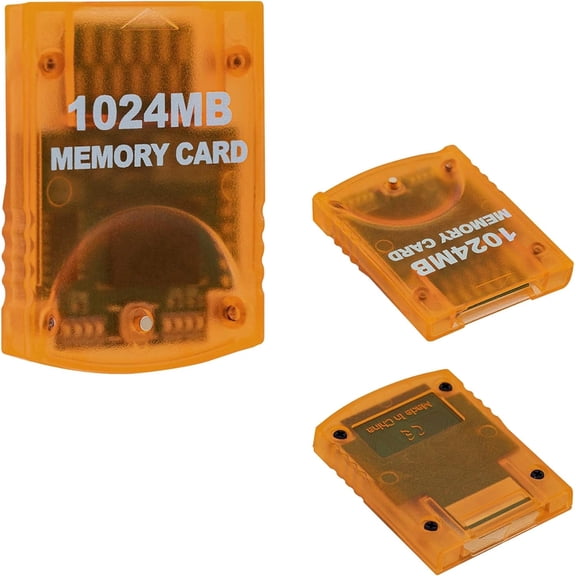 KSRplayer High-Speed 1024MB Memory Card for Nintendo GameCube & Wii – 16,344 Blocks, 8 Data Partitions (Orange)
