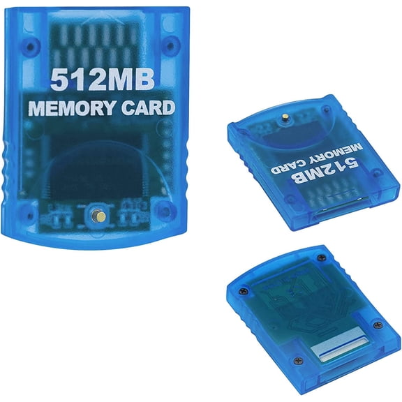 KSRplayer High-Speed 512MB Memory Card for Nintendo GameCube & Wii – 4 Data Partitions, 8,192 Blocks (Blue)