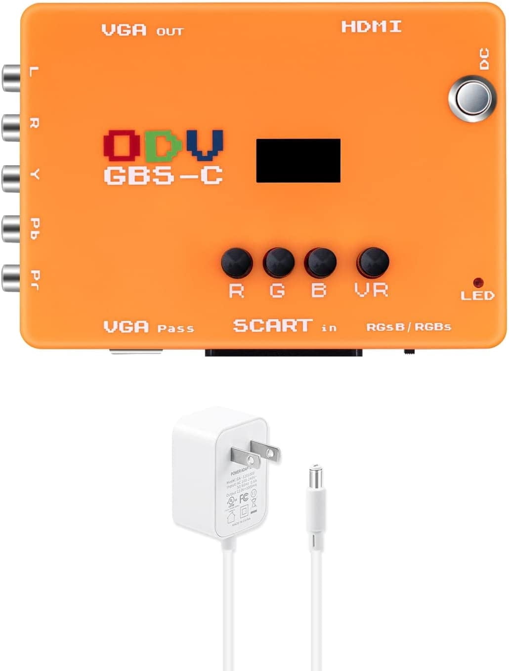 KSRplayer  ODV-GBS-C Component VGA/Scart to VGA/HDMI Scan Converter for Retro Gaming Console with US Plug not Support AV Input